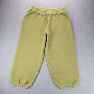 Free People FP Beach Green Popcorn Knit Wide Leg Crop Pants OB1818301 Womens M